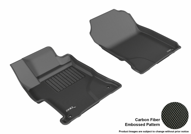 3D Maxpider Front Row Custom Fit Kagu Black Floor Mat for 2014-2015 SDN Honda Civic Models