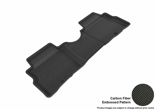 3D Maxpider Second Row Custom Fit All-Weather Kagu Black Floor Mat for 2011-2013 Kia Soul Models