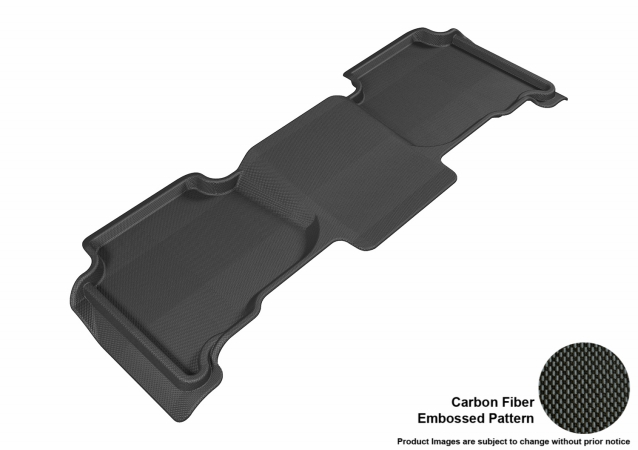 3D Maxpider Second Row Custom Fit All-Weather Kagu Black Floor Mat for 2009-2012 Land Rover LR4 Models