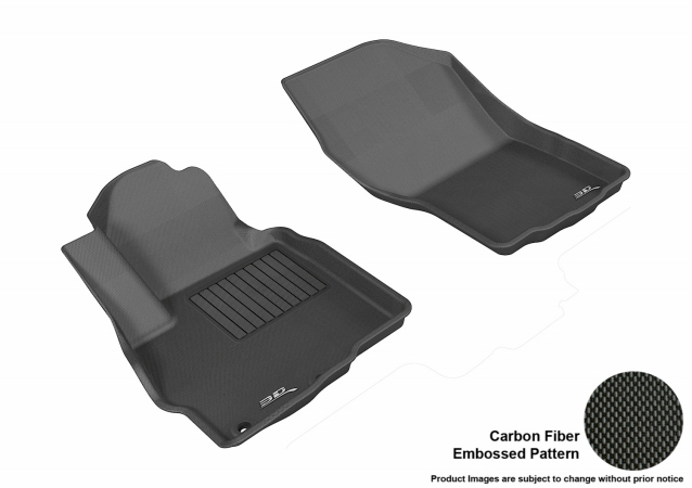 3D Maxpider Front Row Custom Fit Kagu Black Floor Mat for 2011-2016 Mitsubishi Outlander Models - Black