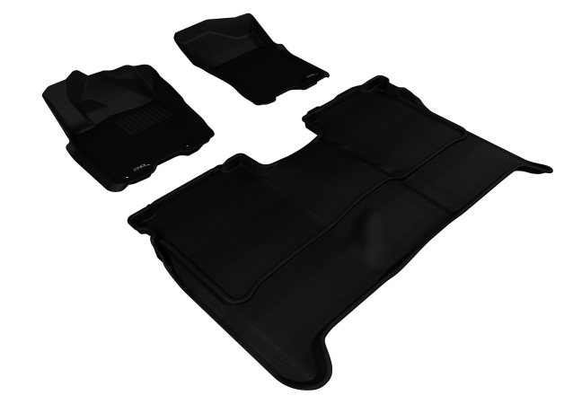 U Ace L1NS06301509 3D Maxpider Custom Fit Complete Kagu Black Floor Mat for 2004-2015 Crew Cab Nissan TI Models