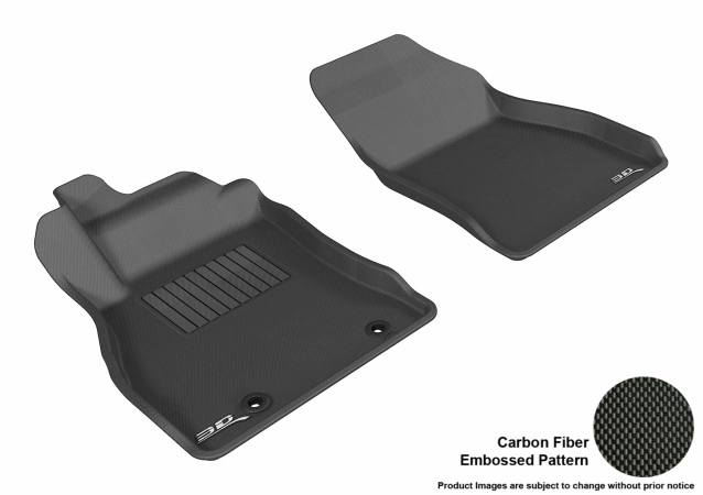 U Ace 3D Maxpider Front Row Custom Fit All-Weather Kagu Black Floor Mat for 2011-2016 Nissan Juke Models