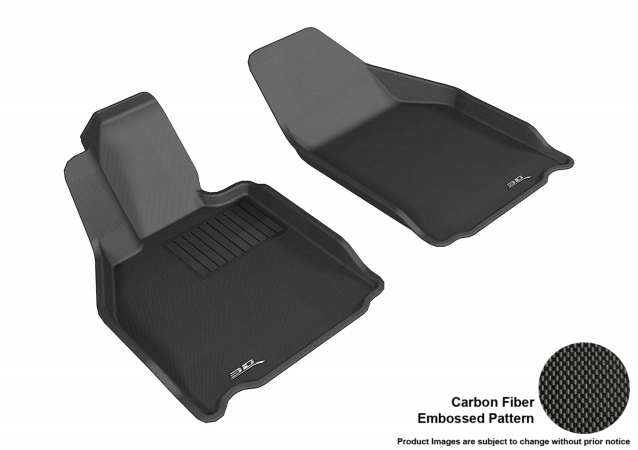 U Ace L1PO01111509 3D Maxpider Front Row Custom Fit All-Weather Kagu Black Floor Mat for 2005-2012 Porsche 911 Models