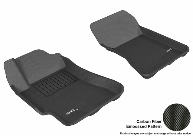 3D Maxpider Front Row Custom Fit All-Weather Kagu Black Floor Mat for 2002-2007 SDN Subaru Impreza Models