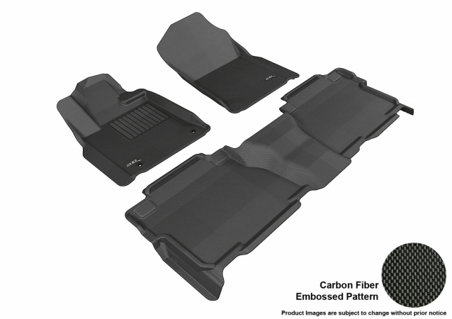 U Ace L1TY15101509 3D Maxpider Complete Set Custom Fit All-Weather Kagu Black Floor Mat for 2012-2013 CrewMax Toyota Tundra Models -  U-Ace, Inc