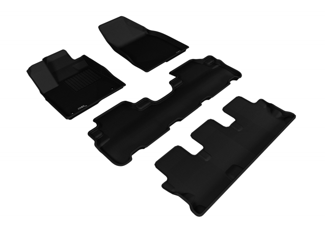 3D Maxpider Custom Fit Complete Kagu Black Floor Mat for 2014-2015 Toyota Highlander Models
