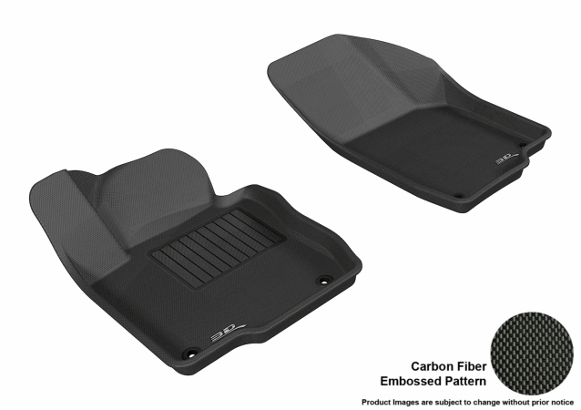 U Ace 3D Maxpider Front Row Custom Fit All-Weather Kagu Black Floor Mat for 2012-2016 Volkswagen Passat Models