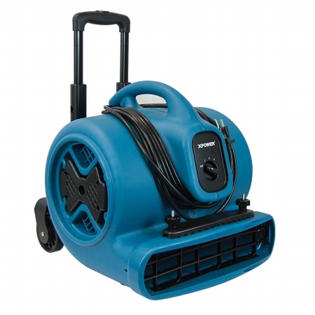 Picture of XPOWER Manufacture P-630HC 0.5 HP Air Mover Blower Fan with Telescopic Handle & Wheels&#44; Carpet Clamp