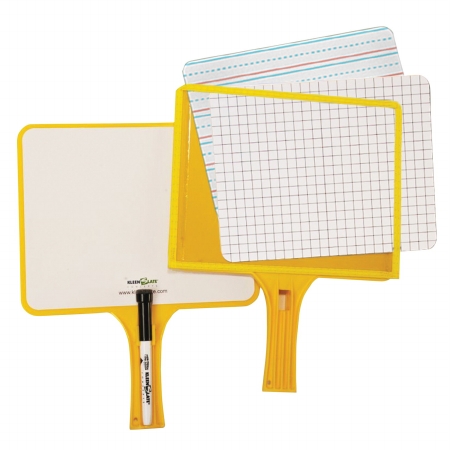 2-Sided Dry-Erase Paddle for Use with Sleeve & Changeable Template - Assorted Color, Markers - Pack of 36