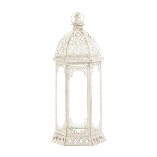 Picture of Home Locomotion 849179027056 Graceful Distressed Lantern&#44; White - Large