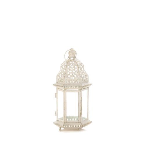 Picture of Home Locomotion 849179027063 Distressed Lantern&#44; White - Small