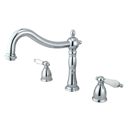 Picture of Kingston Brass KS1341PL 8 Inch -18 Inch Widespread Roman Tub Filler - Polished Chrome