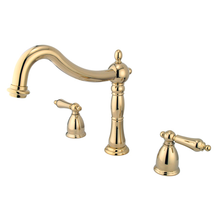 Picture of Kingston Brass KS1342AL 8 Inch -18 Inch Widespread Roman Tub Filler - Polished Brass
