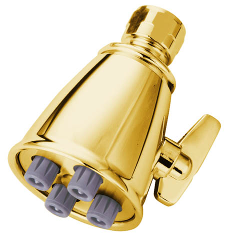 4 Spray Nozzles Power Jet Shower Head - Polished Brass -  FurnOrama, FU342051