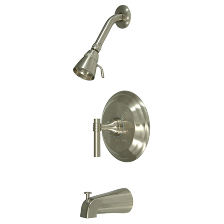 Tub and Shower Faucet, Standard, 3, Wall Mount, Brushed Nickel
