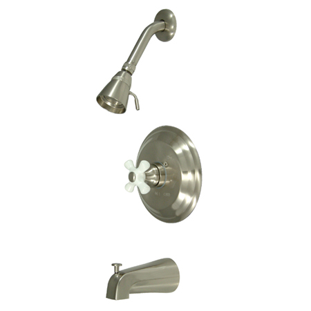 KB3638PX Pressure Balance Tub & Shower Faucet - Satin Nickel -  Kingston Brass