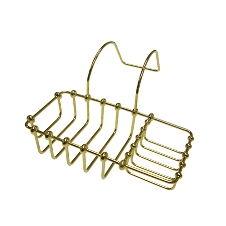 8 Inch Clawfoot Bath Soap & Sponge Holder - Polished Brass