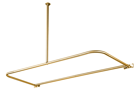 CC3132 D-Shape Shower Rod - Polished Brass