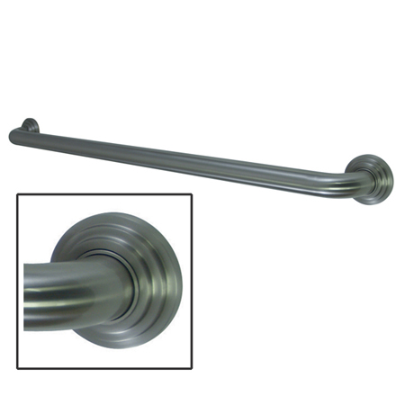 DR214128 12 Inch Milano 3 Layer Flange Grab Bar - Satin Nickel