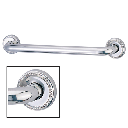 24 Inch Laurel Decor Grab Bar - Polished Chrome