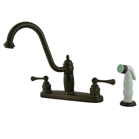 Picture of Kingston Brass KB1115BL 8 Inch Center Kitchen Faucet With Side Sprayer - Oil Rubbed Bronze