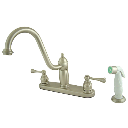 Picture of Kingston Brass KB1118BL 8 Inch Center Kitchen Faucet With Side Sprayer - Satin Nickel