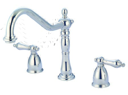 Picture of Kingston Brass KB1791ALLS 8 Inch -18 Inch Wide Spread Kitchen Faucet With Side Sprayer - Polished Chrome