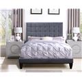 Picture of Chic Home FBD9150-US Handel Bed Frame with Headboard & Velvet Upholstered Button Tufted Tapered Birch Legs&#44; Grey - Queen