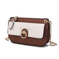 Picture of MKF Collection by Mia K. MKF-CB-L150BR-IV Jill Vegan Leather Womens Color Block Crossbody Bag