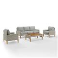 Picture of Crosley KO70192GY-AC 4 Piece Capella Outdoor Wicker Sofa Set&#44; Gray & Acorn