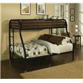 Picture of Home Roots Furniture 286573 60 x 78 x 54 in. Metal Tube Twin Full Bunk Bed - Black