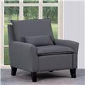 Picture of HomeRoots 366248 Fabric Upholstery & Solid Wood Frame Gray Accent Chair - 32 x 32 x 28 in.