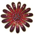 Picture of Designer Jewelry P1319PU Purple &amp; Pink Sunflower Pin Austrian Crystal