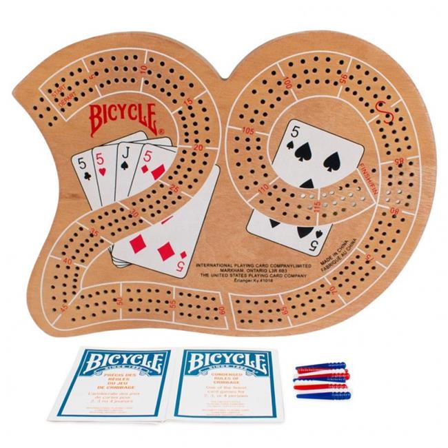 Bicycle JKR1008797 Cribbage Board Large 29 Wood Card Game