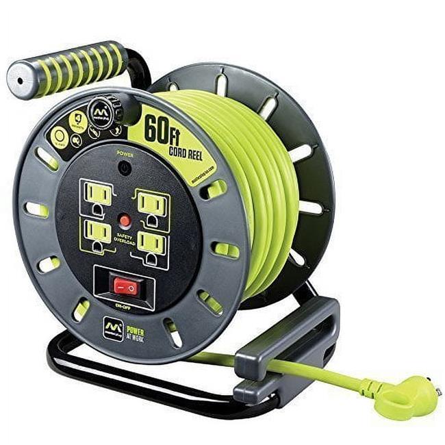 Masterplug ProXT 3852290 60 ft. Plastic Cord Reel Gray & Green - Large