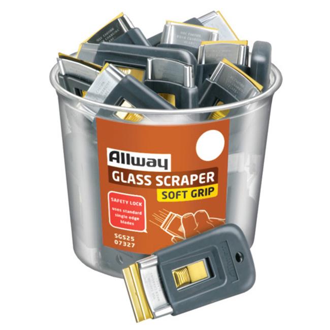 Allway 1666171 Soft Grip 1.5 in. Steel Retractable Glass Scraper  Pack of 25