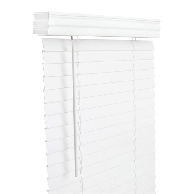 Faux Wood 2 in. Mini-Blinds  27 x 60 in. White Cordless