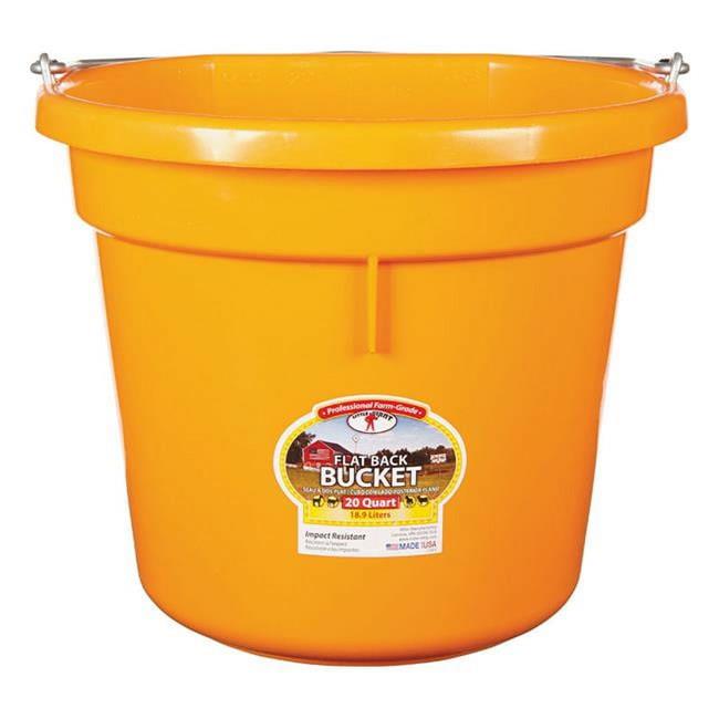 Little Giant 7404072 20 qt. Round Plastic Bucket - Orange