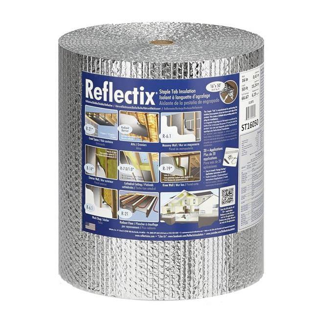 Reflectix 5018763 16 in. x 50 ft. R-3.7 to R-21 Reflective Radiant Barrier Fo...