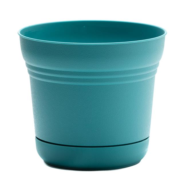 Bloem 7501653 10.8 x 12.3 in. Dia. Resin Planter  Teal