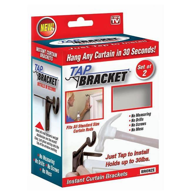 Tap Bracket 6002391 30 lbs As Seen on TV Steel Curtain Bracket  Bronze
