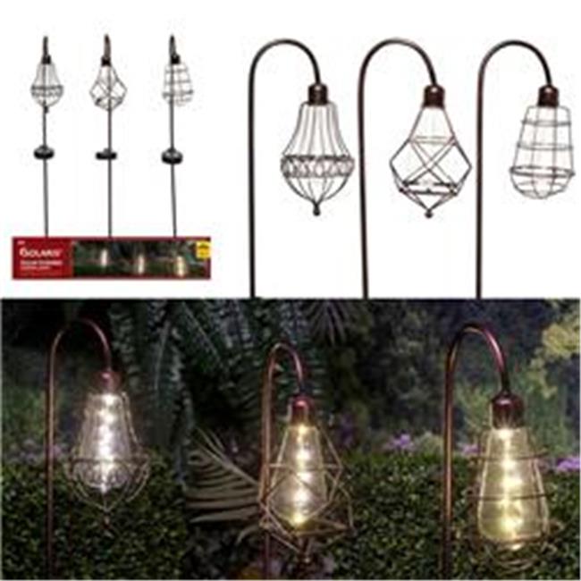 Alpine 8048323 33 in. Solalris Glass & Iron Edison Bulb Solar Garden Stake Br...