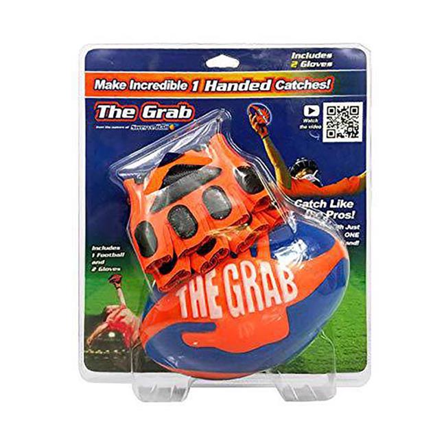 The Grab 6025188 Sports Glove & Football Blue & Orange - Pack of 2