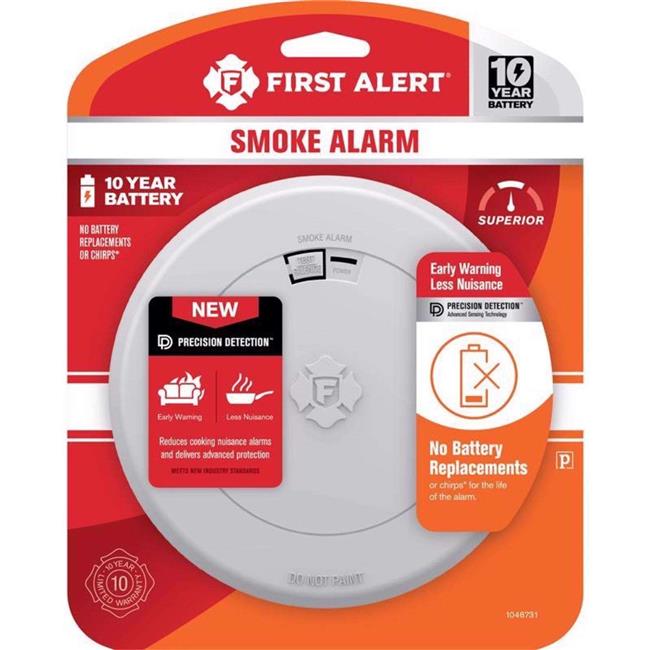 Ademco 5050046 First Alert 10 Year Slim Battery-Powered Photoelectric Smoke D...