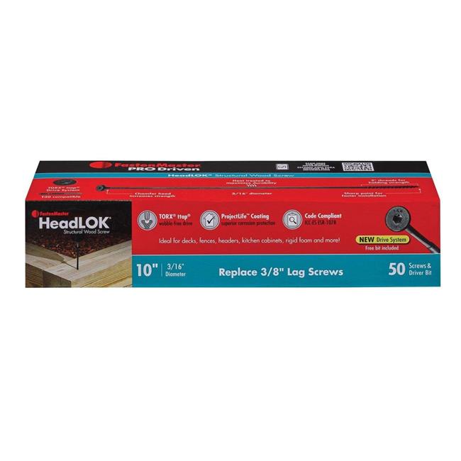 OMG 5061120 10 in. Fasten Master Headlok Torx Tap T30 Coarse Structural Wood ...