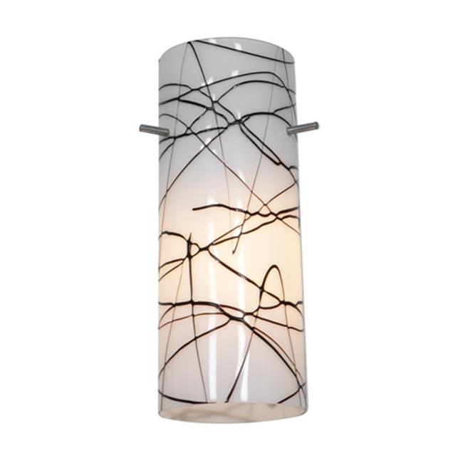 Cylinder Pendant Glass Shade Black & White Glass Finish
