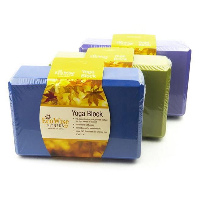 EcoWise 82121 3 x 6 x 9 in. Yoga Block  Blue Dahlia