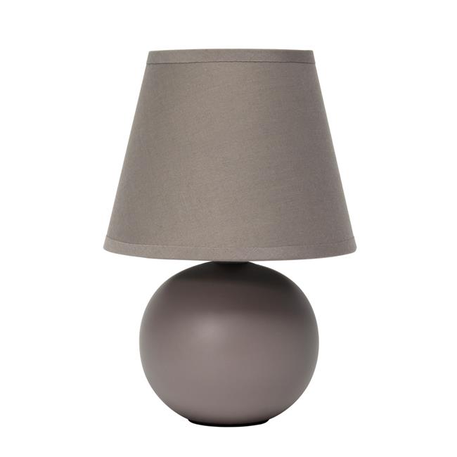 Simple Designs Mini Ceramic Globe Table Lamp Gray