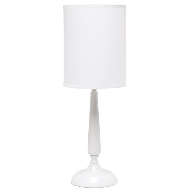 Simple Designs Traditional Candlestick Table Lamp White
