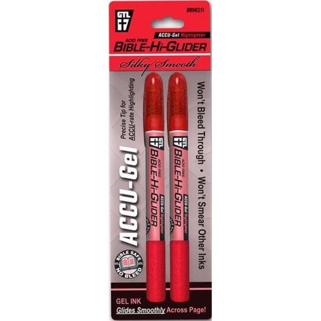 G T Luscombe 161398 Highlighter Accu Gel Hi-Glider Red - Pack of 2